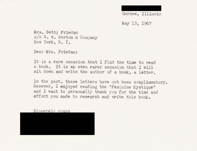 Letters from original readers of the Feminine Mystique, Part 10. © Schlesinger Library on the History of Women in America.