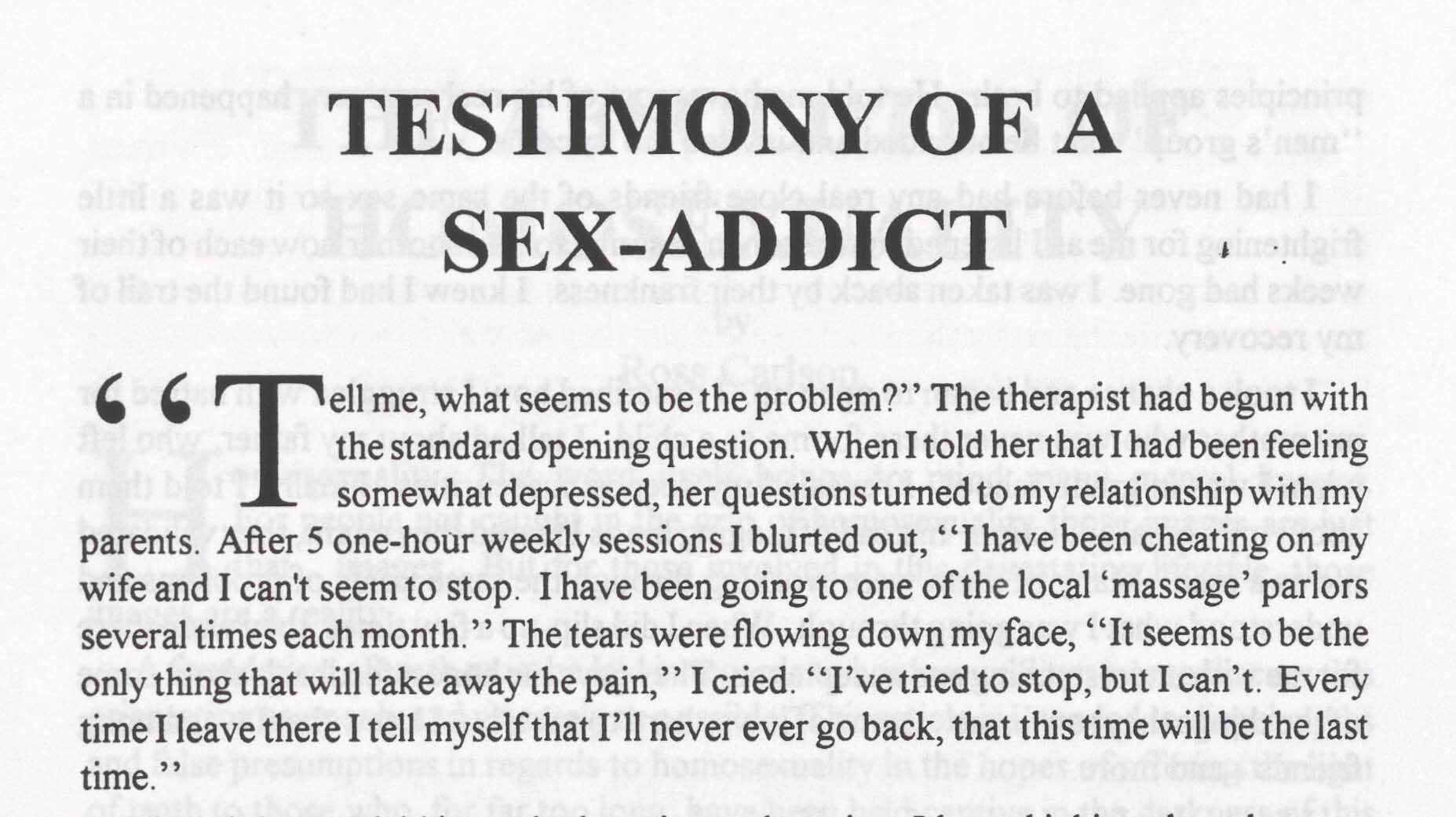 Testimony of a Sex-Addict, Tracks in the sand : Uncovering Christian men's is..., Nov 1991 - Sep 1993, © Michigan State University Libraries